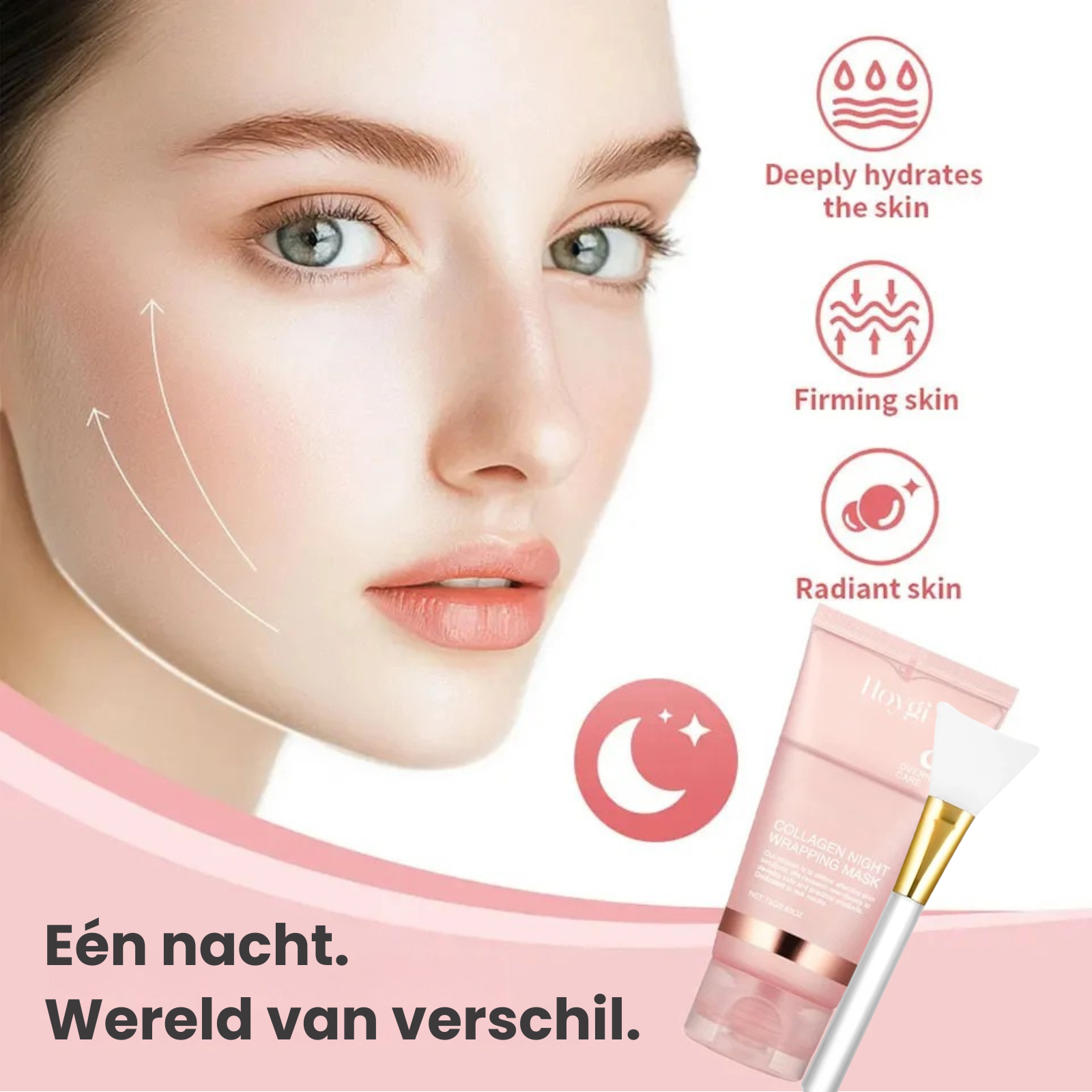 GlowWrap verpakking – collagen night mask – ElleCera