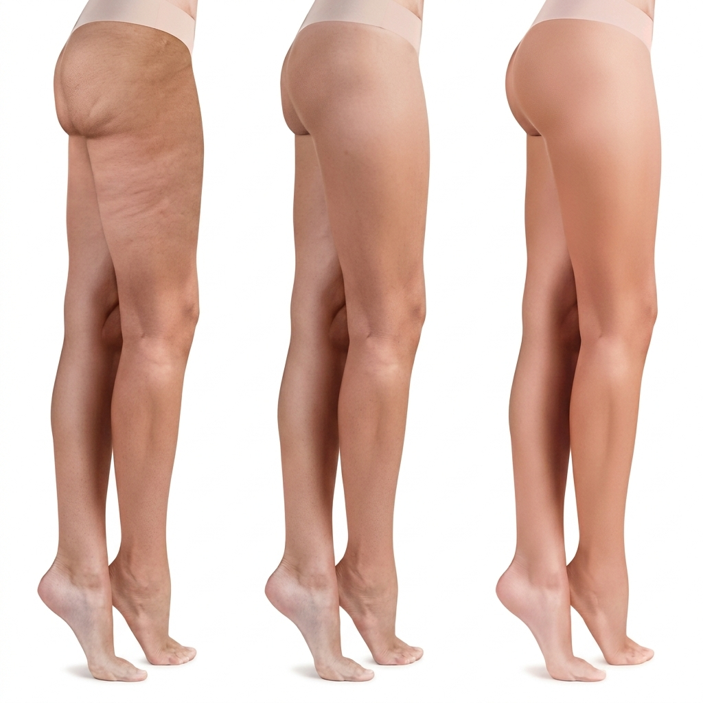 CelluLift voor en na benen – gladdere huidtextuur minder cellulite – ElleCera