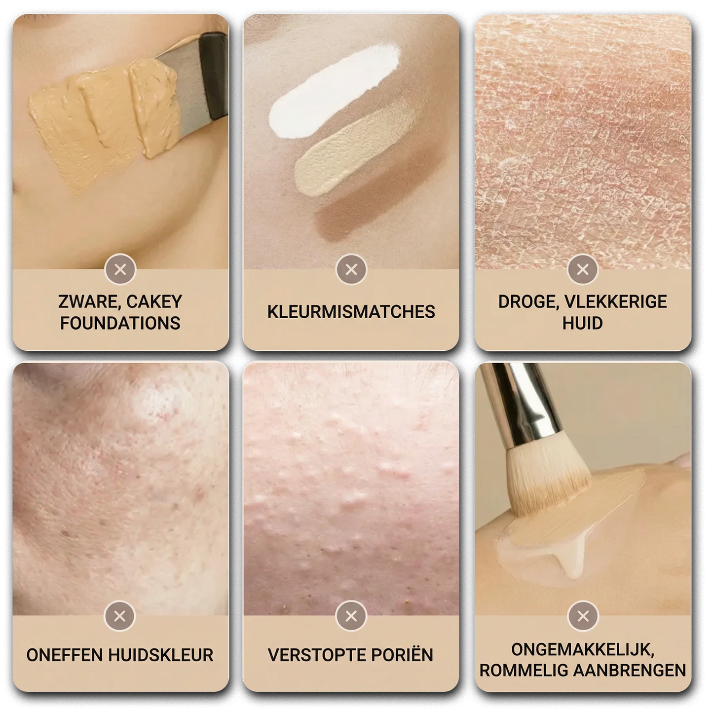 TonePerfect Foundation Stick voor en na – egaliserende werking huidtextuur – ElleCera